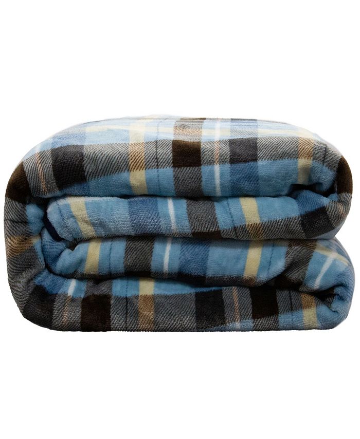 réjuve Reversible Velvet Sherpa Bed Buffalo Plaid 15lb Weighted Throw