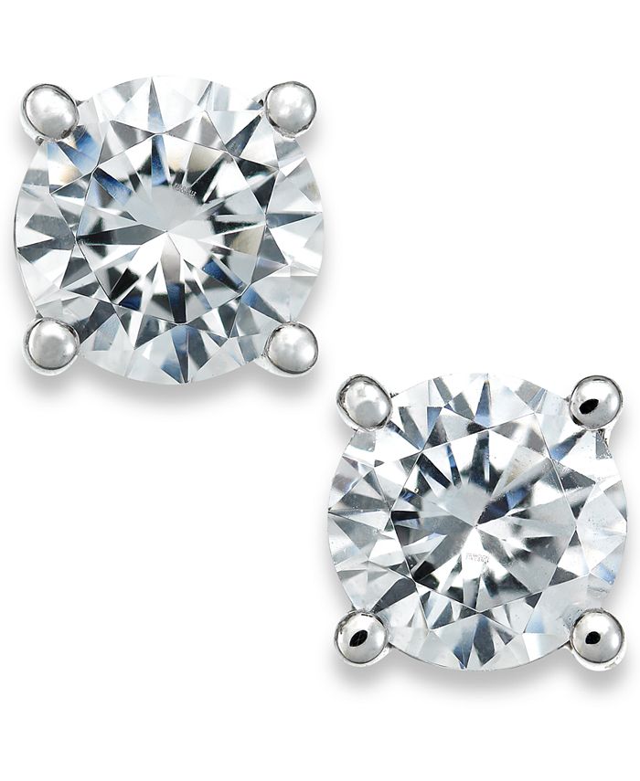 X3 Diamond Stud Earrings in 18k White Gold 1 1 2 ct. t.w