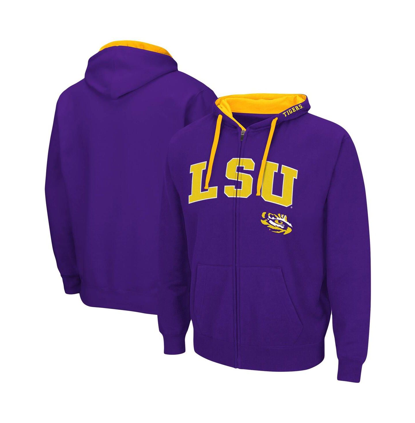 Мужское худи Colosseum Purple LSU Tigers Big and Tall Full-Zip — фото 2
