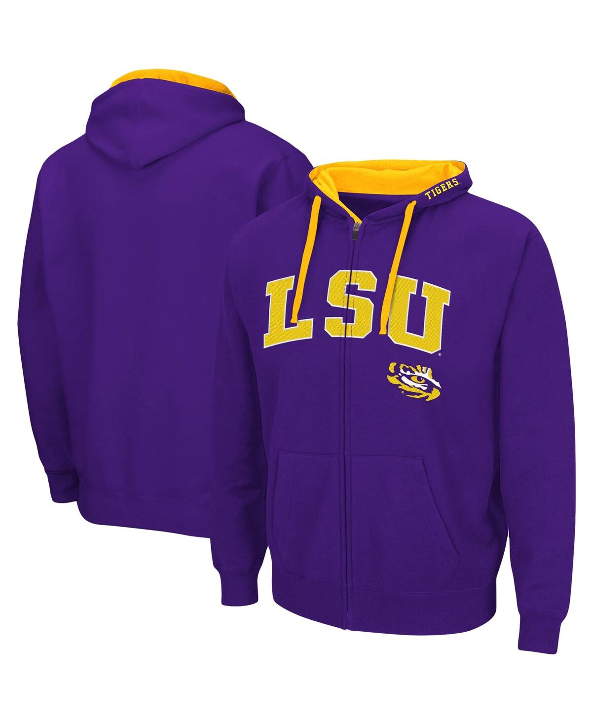 Colosseum Men's  Purple Lsu Tigers Big And Tall Full-zip Hoodie In Purple