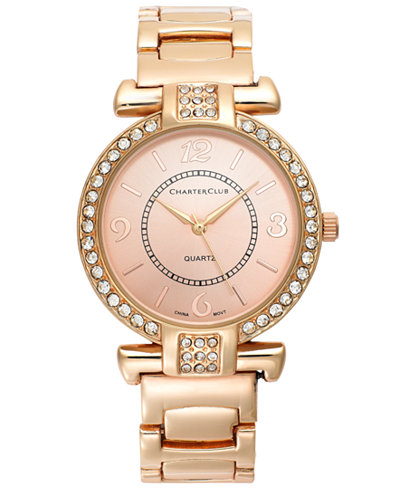 Charter Club Women's Rose Gold-Tone Bracelet Watch 35mm
