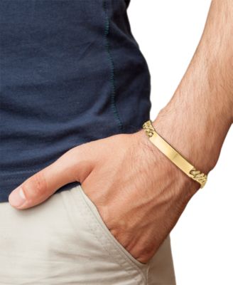 Cuban Chain ID Bracelet in 14k Gold-Plated Sterling Silver