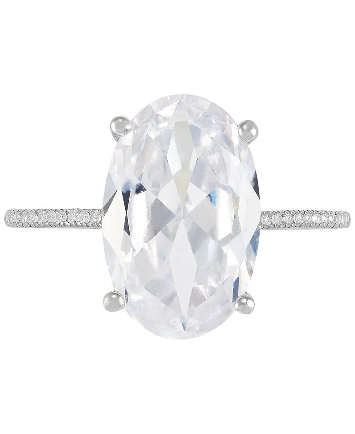 Arabella Cubic Zirconia Oval Statement Ring in Sterling Silver Macy's