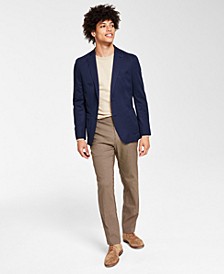 Men's Slim-Fit Navy Solid Knit Blazer, Created for Macy's