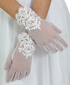Big Girls Tulle Glove with Lace