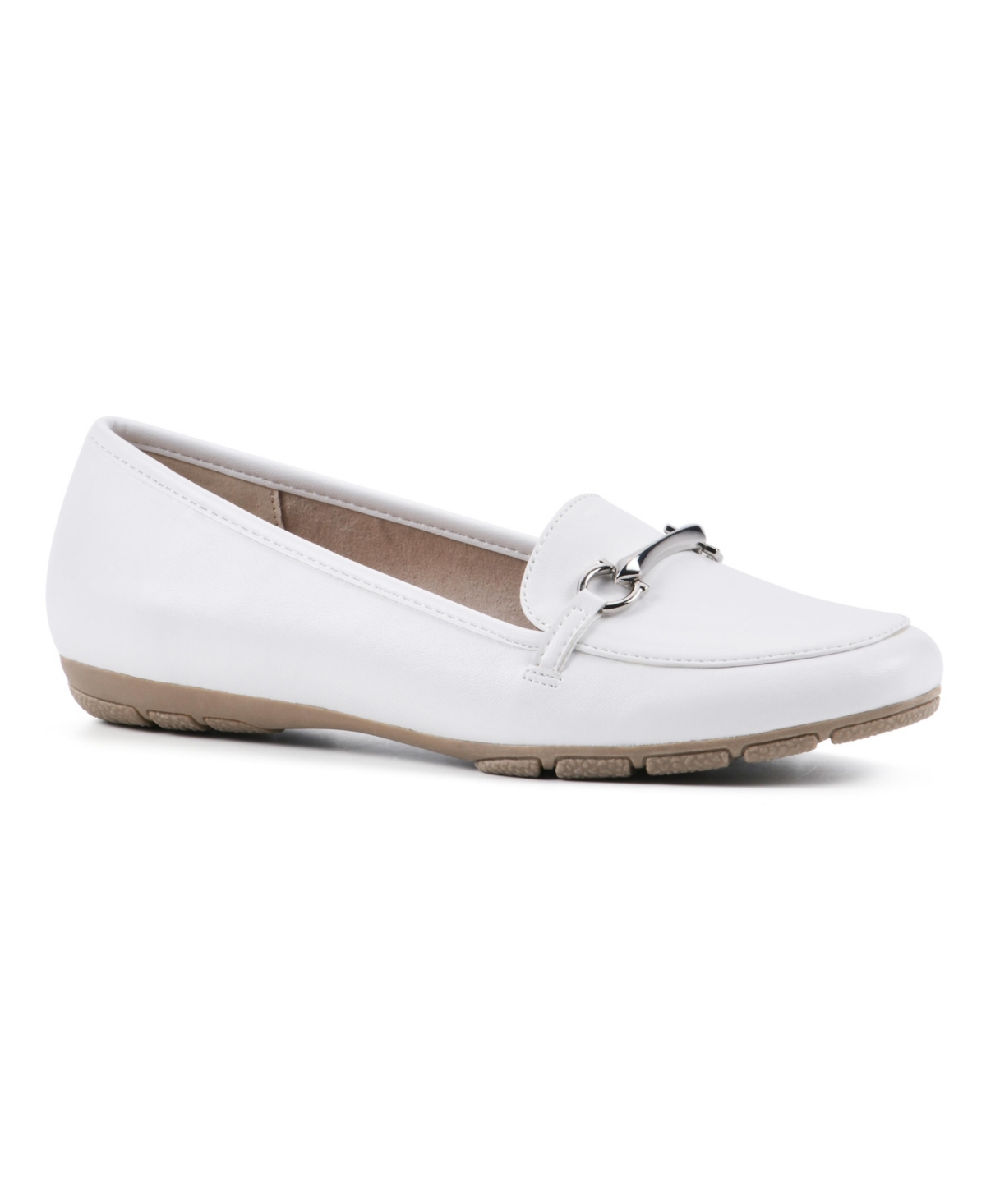 Women's Glowing Loafer Flats - White Smooth