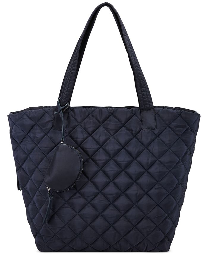 I.n.c. International Concepts Nylon Breeah Extra Large Quilted Tote, Created for Macy's - Red Plum