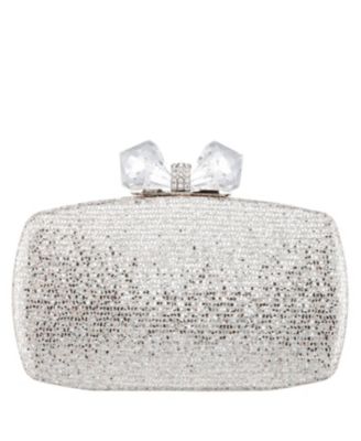 macy's silver clutch purse