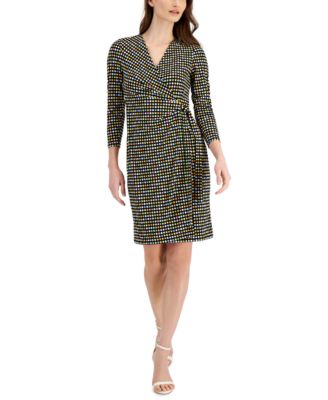 Photo 1 of Anne Klein Nomad Printed Faux-Wrap Dress- size medium 