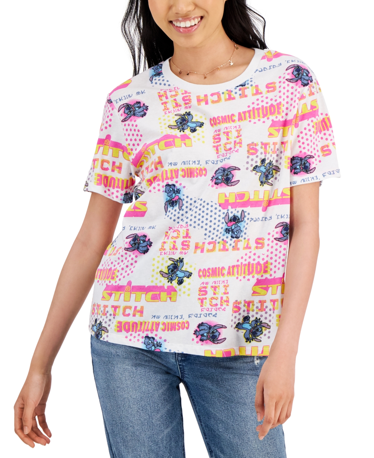 Disney Juniors' Stitch T-shirt In Bright White