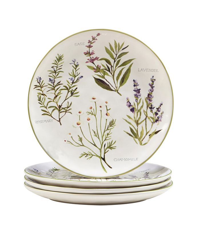 Certified International Fresh Herbs Dinner Plates, Set of 4 Macy's