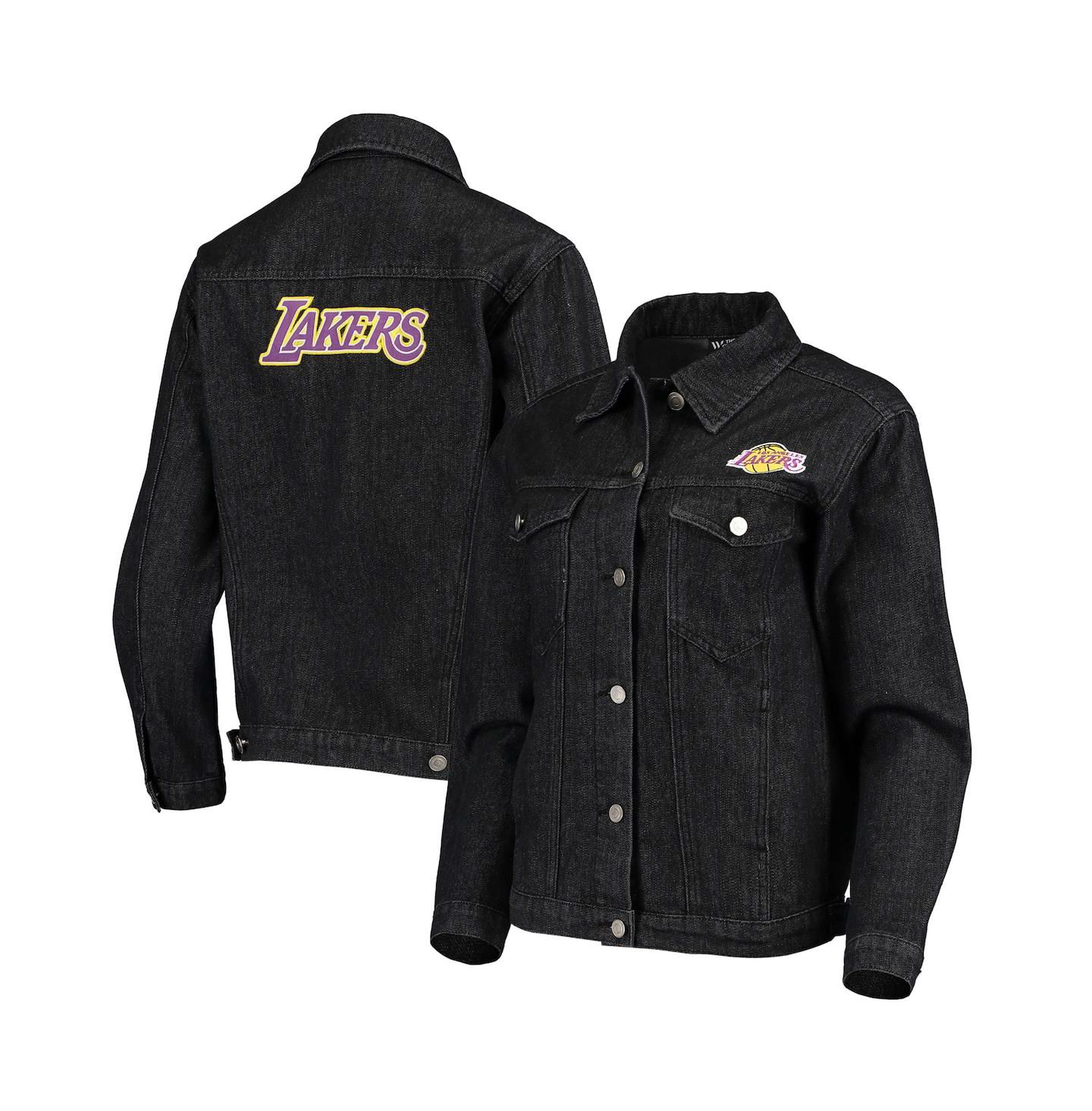 Женская куртка The Wild Collective Black Los Angeles Lakers Patch Denim Button-Up — фото 1