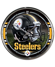 Pittsburgh Steelers Chrome Wall Clock