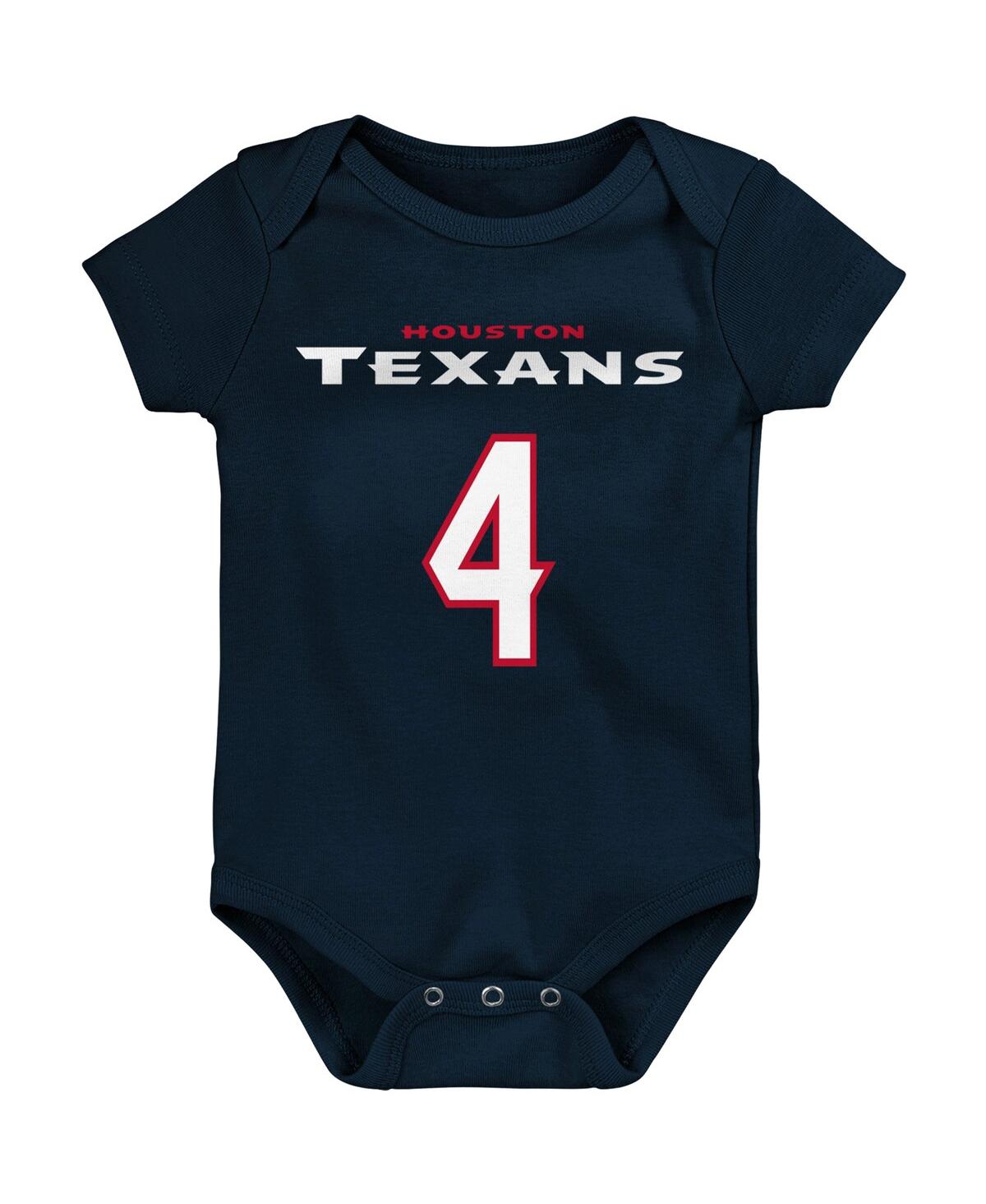 Unisex Newborn Infant Deshaun WatsonHouston Texans Mainliner Name Number Bodysuit - Navy
