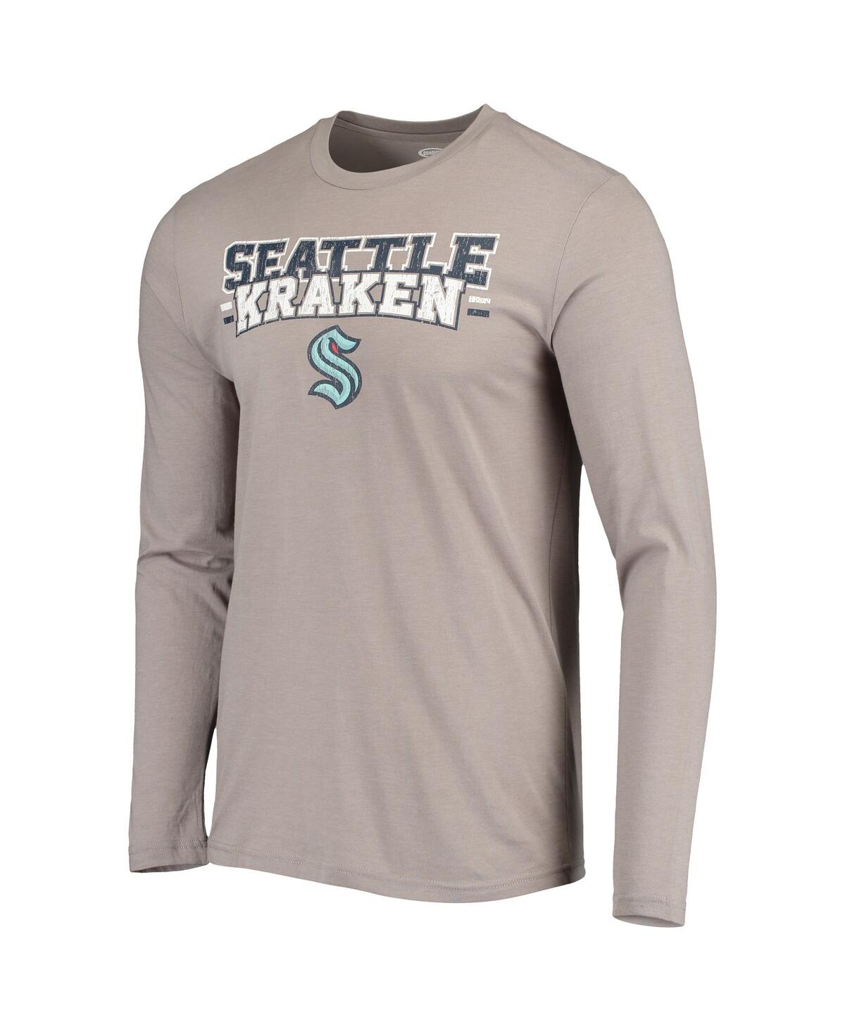 Shop Concepts Sport Men's  Gray, Deep Sea Blue Seattle Kraken Meter Long Sleeve T-shirt And Pants Set In Gray,deep Sea Blue