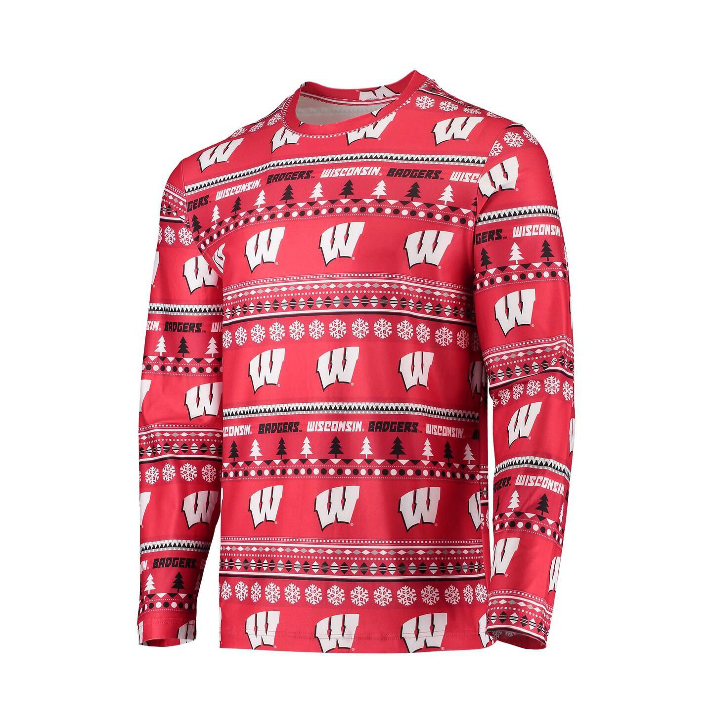 Мужская пижама Concepts Sport Wisconsin Badgers Ugly Sweater, Red — фото 3