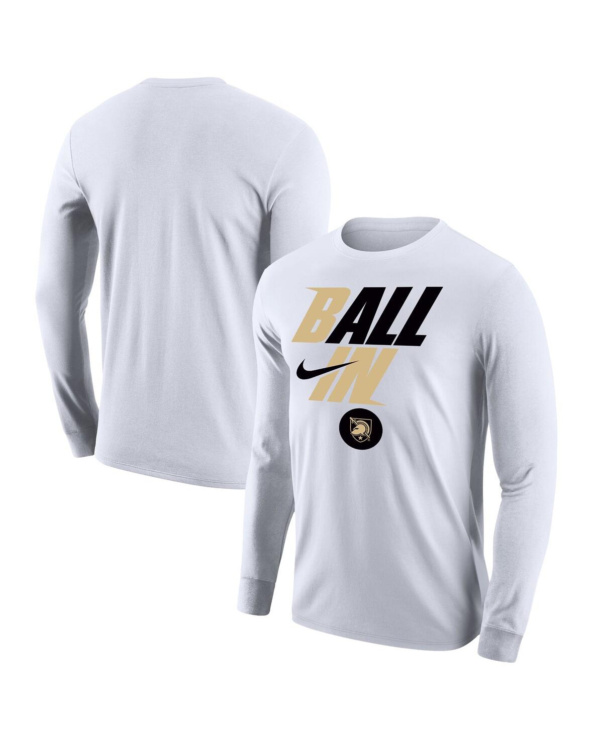 Men's Nike White Army Black Knights Legend Bench Long Sleeve T-shirt