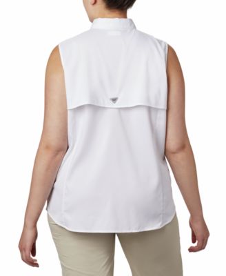 Plus Size PFG Tamiami Button-Front Sleeveless Top