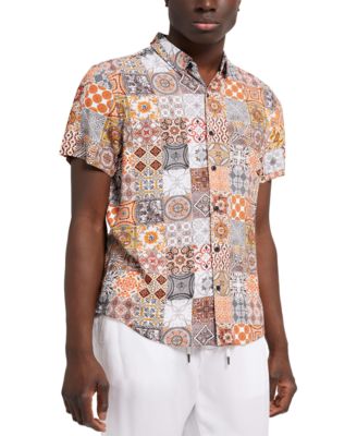 GUESS Men's Mosaic Shirt \u0026 Reviews 