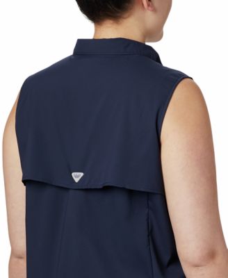 Plus Size PFG Tamiami Button-Front Sleeveless Top