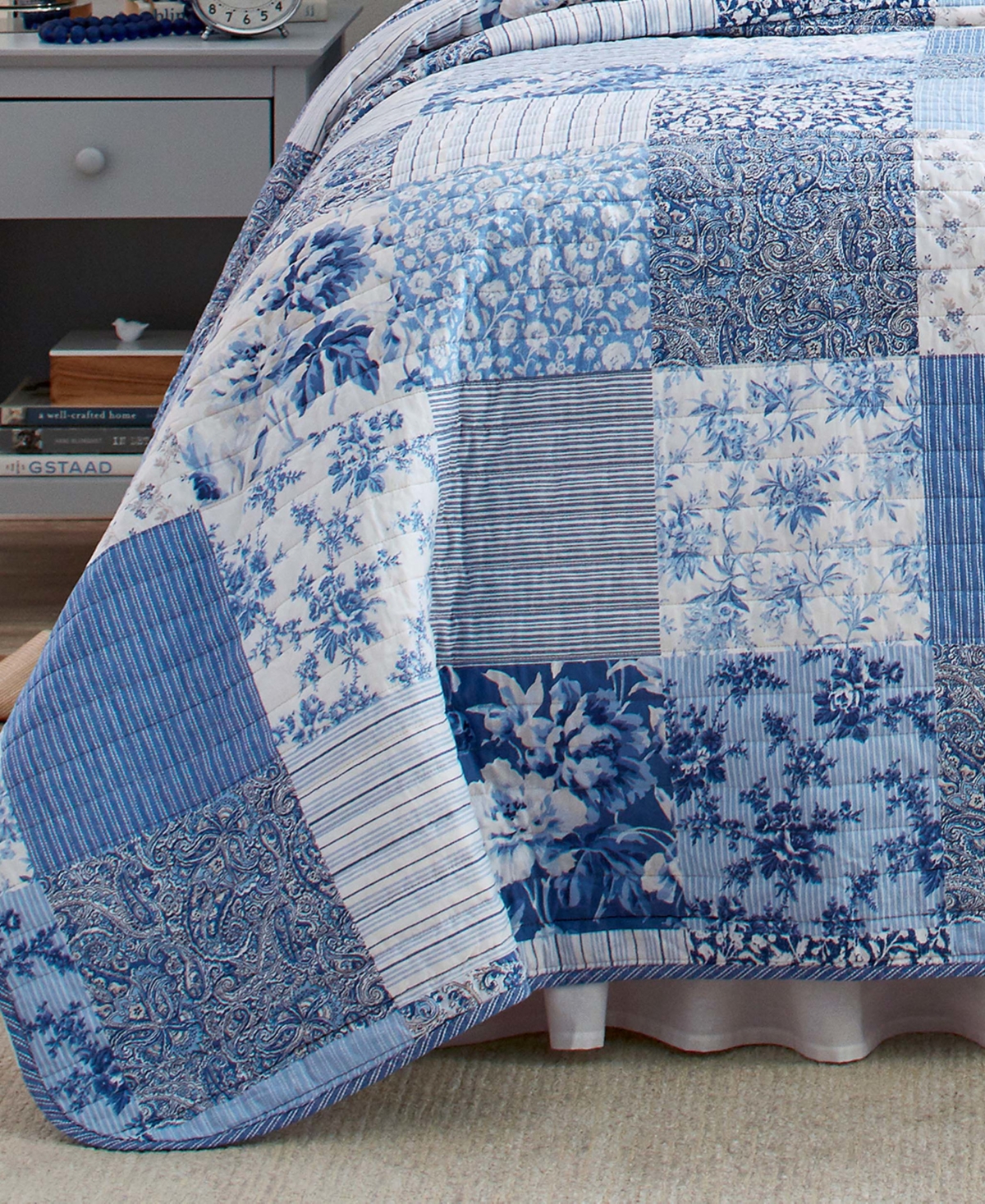 Laura Ashley Paisley Patchwork Reversible 3-Pc. Quilt Set