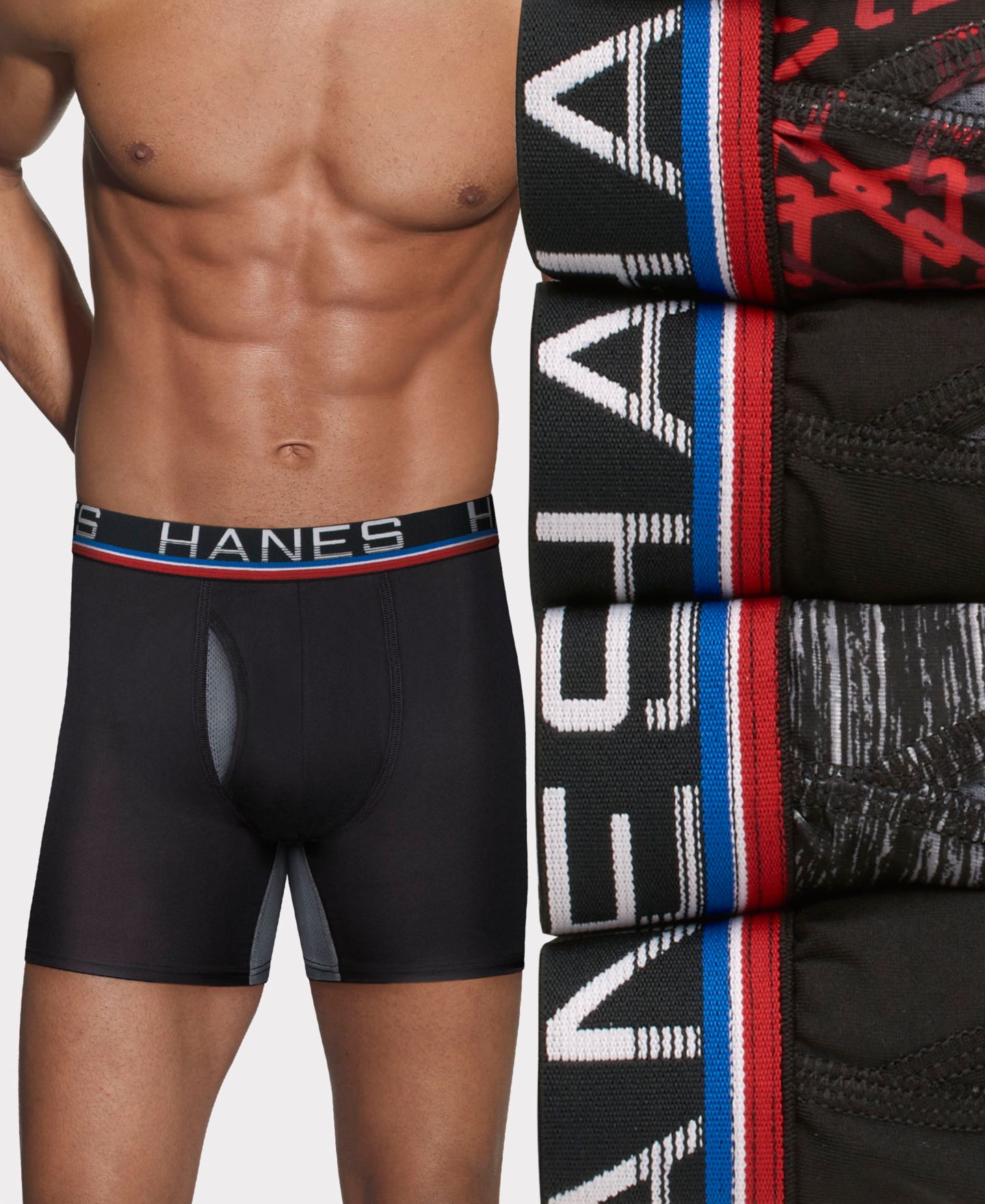 Трусы-боксеры Sport для мужчин, 4 шт. — Hanes, цвет: Разноцветный — фото 3