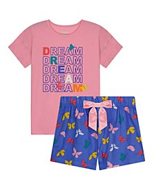Big Girls Top and Shorts Pajama Set, 2 Piece