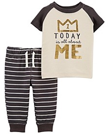 Baby Boys 1st Birthday T-shirt and Pants Outfit, 2-Piece Set