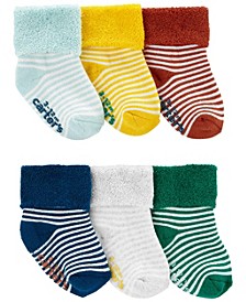 Baby Boys 6-Pack Foldover Cuff Booties
