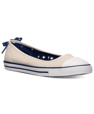 converse dainty ballerina flat shoes in white