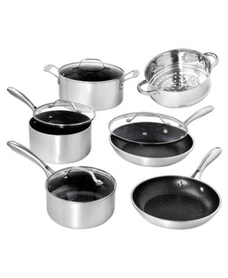 Granite Stone Diamond - Silver Collection Titanium Diamond Infused Triple-Layer Nonstick 10-Pc. Cookware Set
