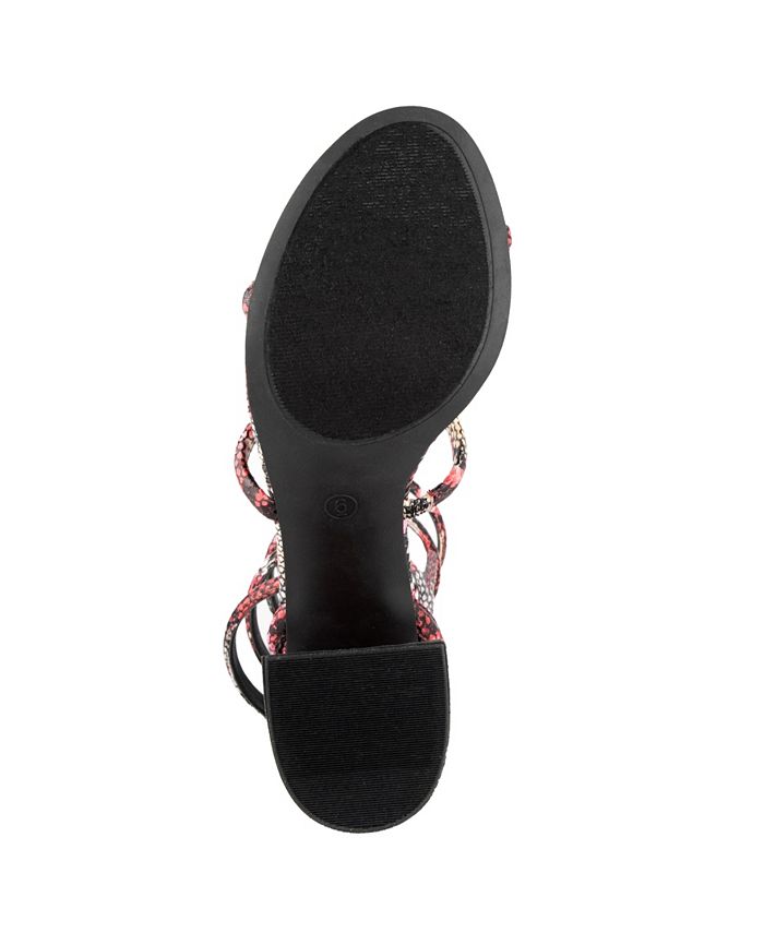 Spirelli Black Ankle Spiral Flat Sandals