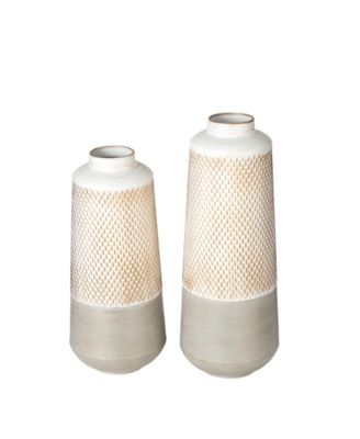 Modern Farmhouse - Modern Industrial Textured Table Vases, Set of 2