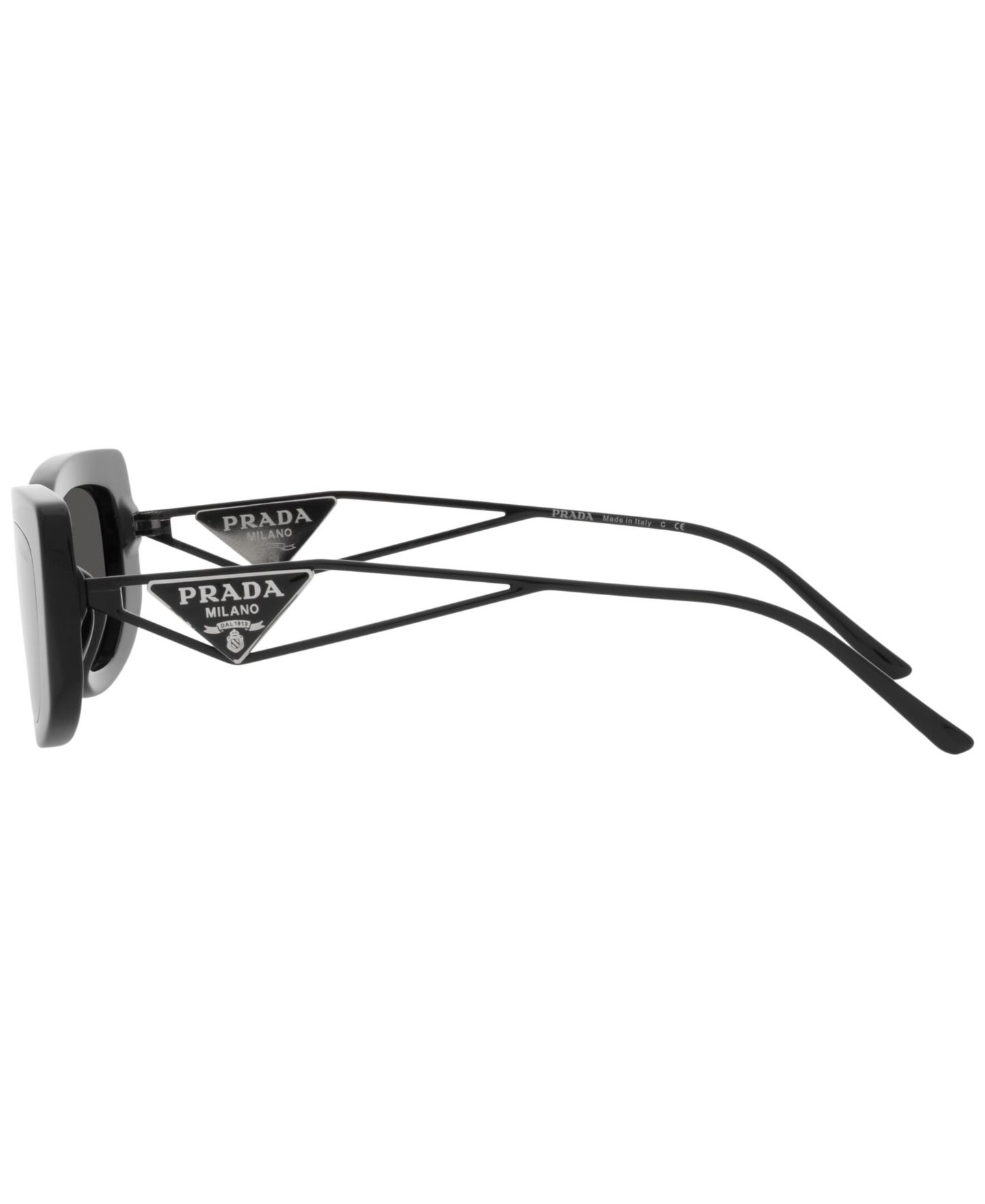 Женские солнцезащитные очки PRADA Symbole Rectangular Sunglasses, PR 14YS, цвет: Чёрный — фото 2