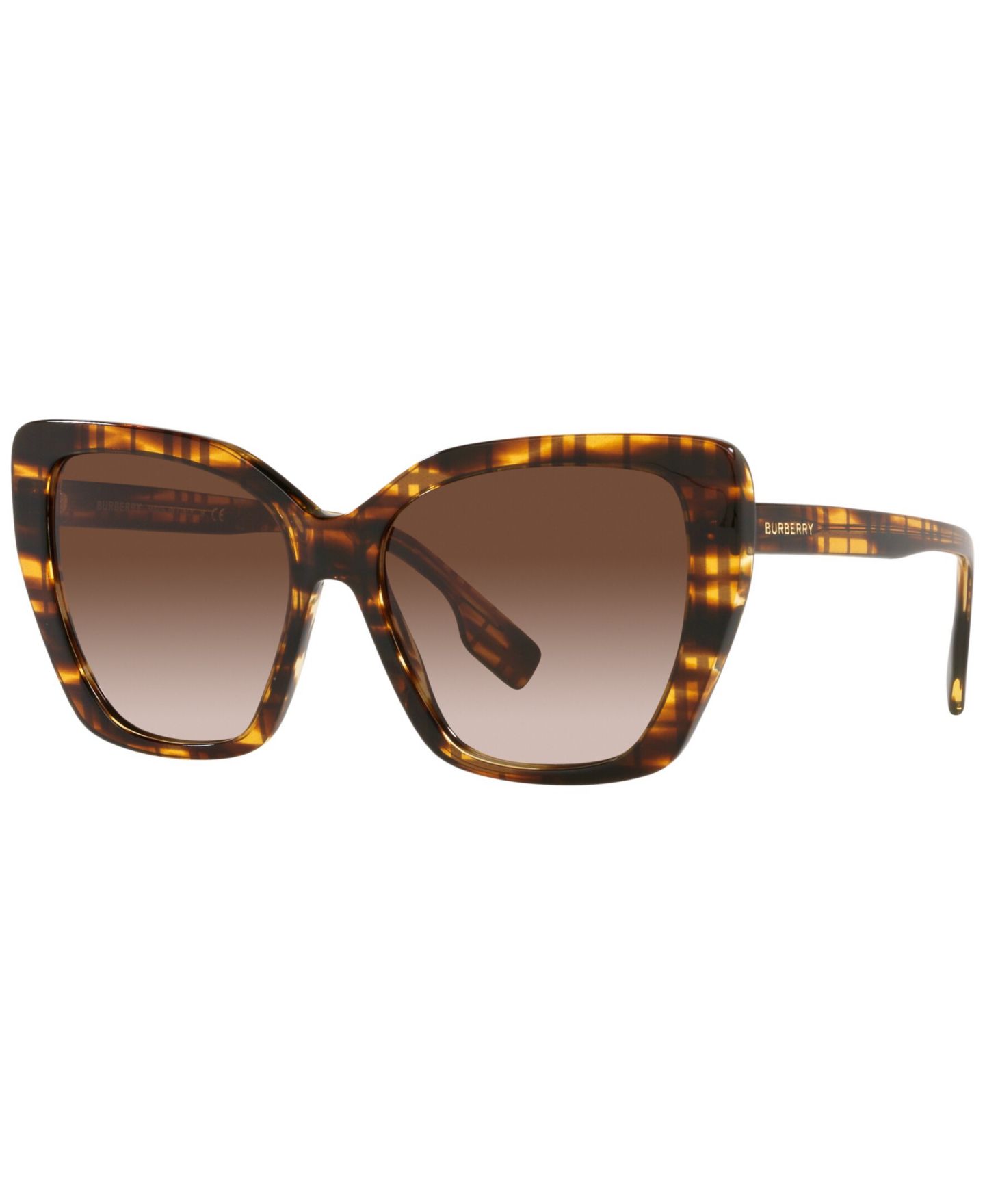 Женские солнцезащитные очки Burberry Sunglasses, BE4366 Tamsin 55, цвет: В клетку / Коричневый — фото 1