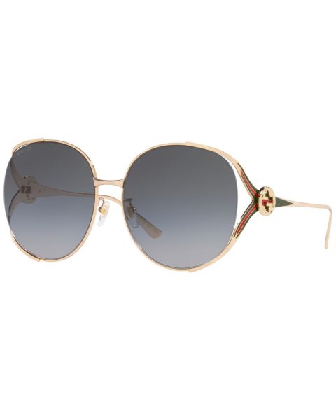 Женские солнцезащитные очки Gucci Sunglasses, GG0225S, цвет: Золотой прозрачный