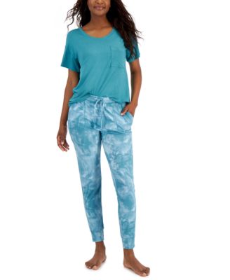 Alfani Womens Pajama Top Space Dyed Essential Jogger Pants Created For Macys