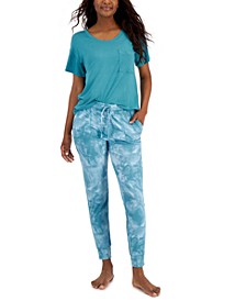 Women's Pajama Top & Space-Dyed Essential Jogger Pants, Created for Macy's
