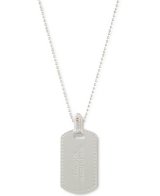 Lauren Ralph Lauren - Two-Tone Stitched Dog Tag 36" Pendant Necklace