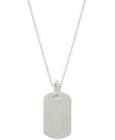 Two-Tone Stitched Dog Tag 36" Pendant Necklace