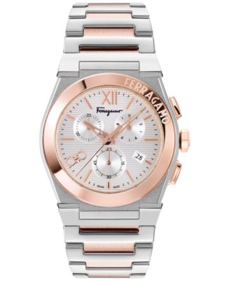 Ferragamo - Men's Swiss Chronograph Vega Two Tone Stainless Steel Bracelet Watch 42mm