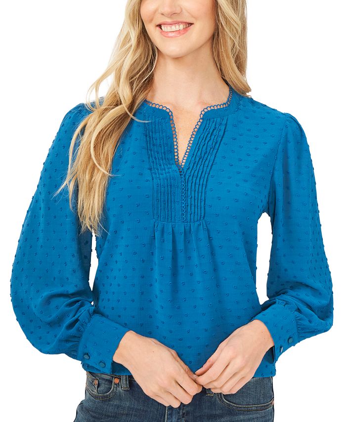 CeCe LongSleeve ClipDot Top Macy's