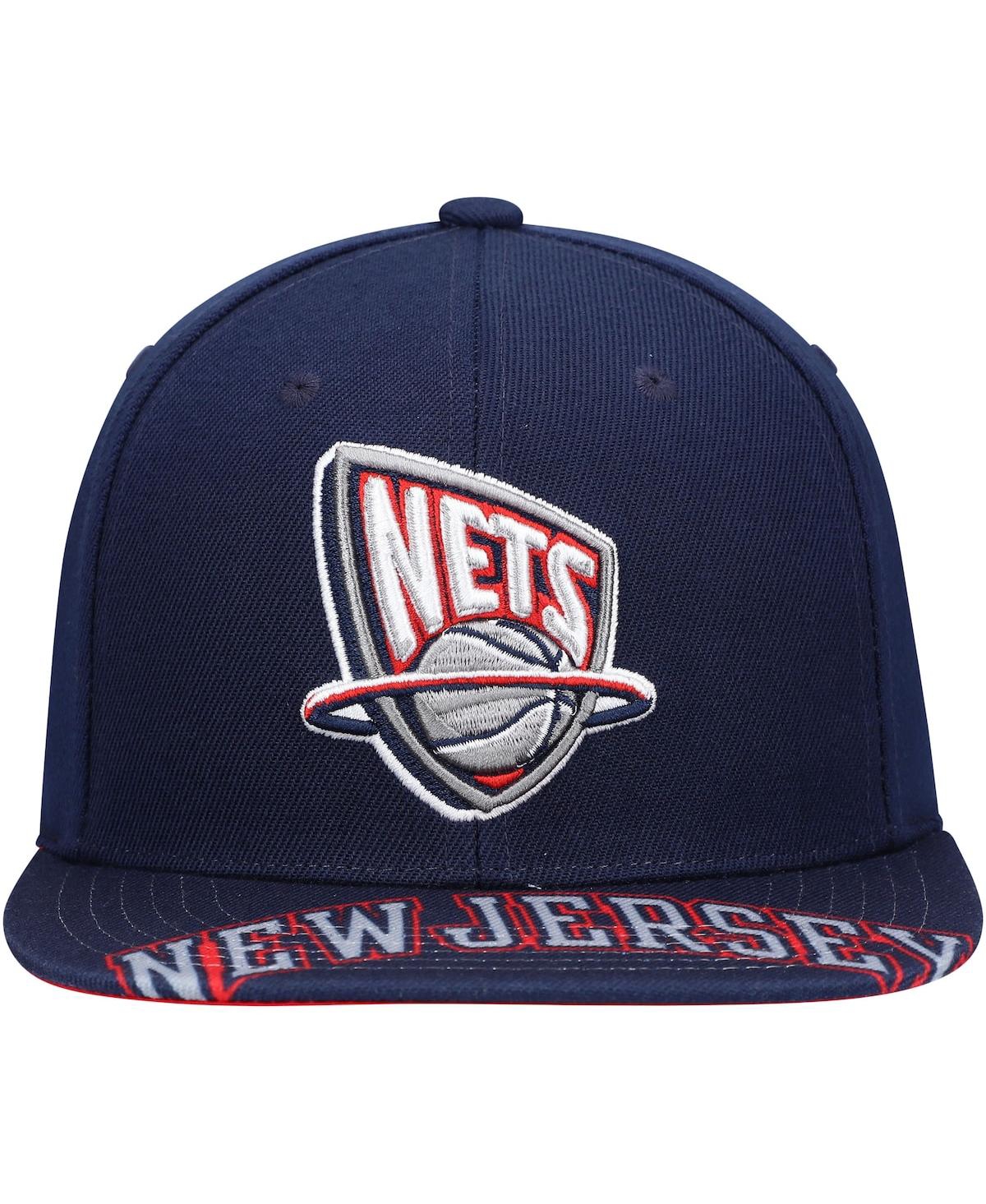 Men's Mitchell & NessNew Jersey Nets Hardwood Classics Swingman Pop Snapback Hat - Blue