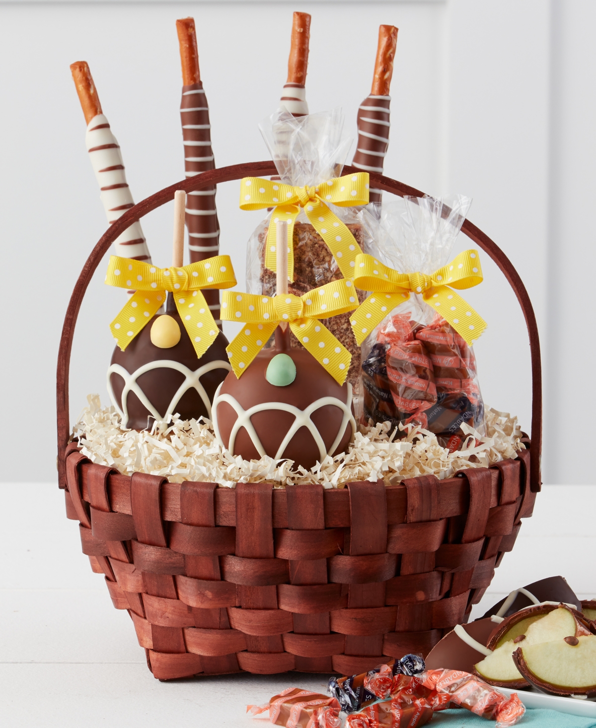Mrs. Prindables Classic Easter Caramel Apple Gift Basket
