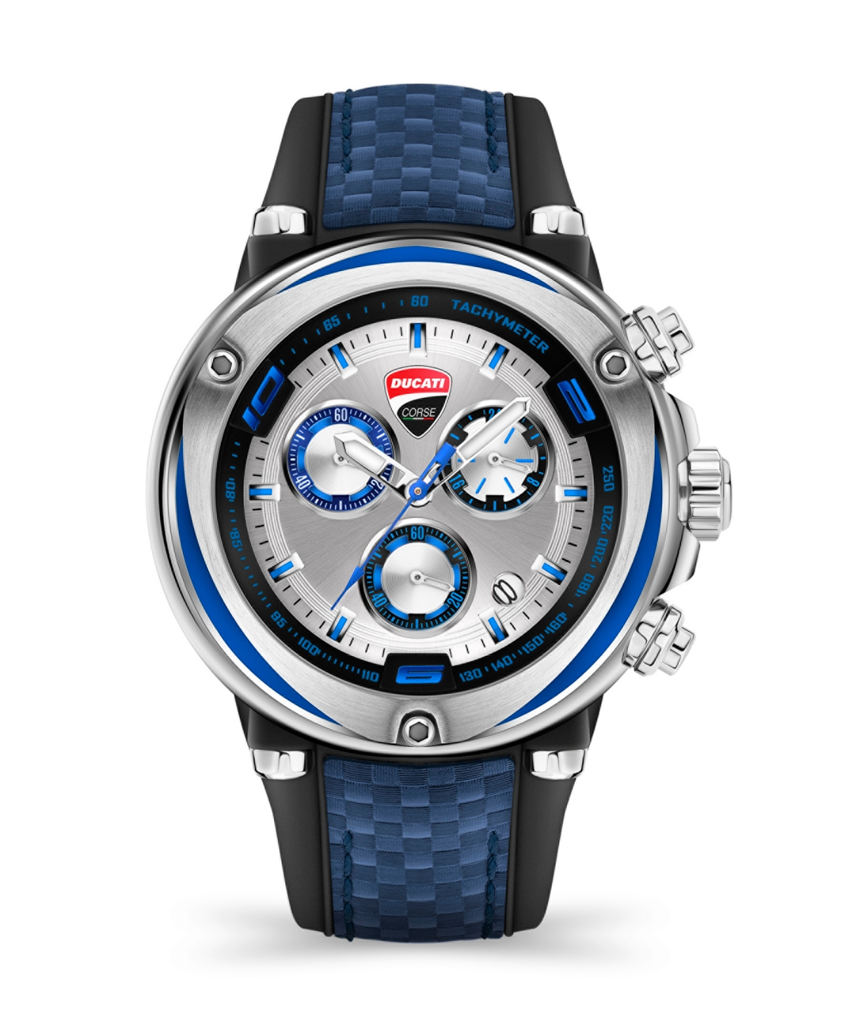 Ducati Corse Men's Partenza Timepiece Black Silicon Band Watch 49mm
