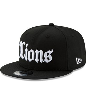 Men's Black Detroit Lions Gothic Script 9FIFTY Snapback Hat - Macy's