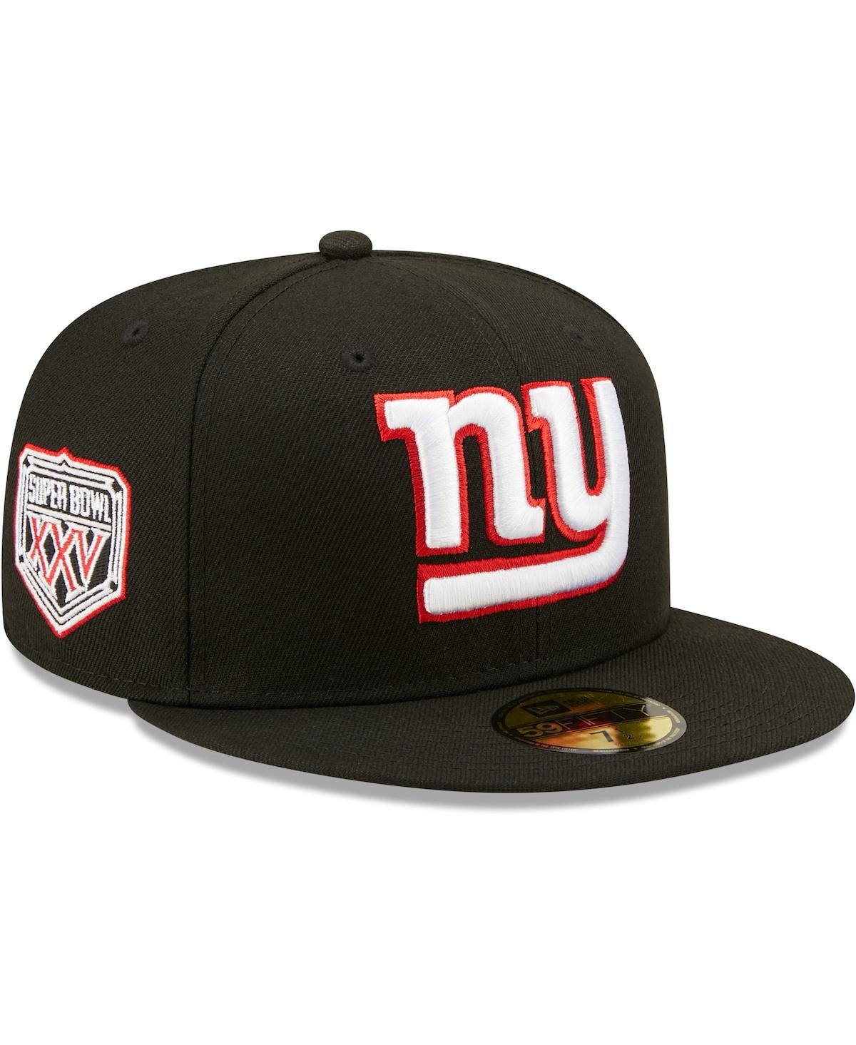 New Era Men's Black New York Giants Red Undervisor Super Bowl Xxv Side Patch 59fifty Fitted Hat
