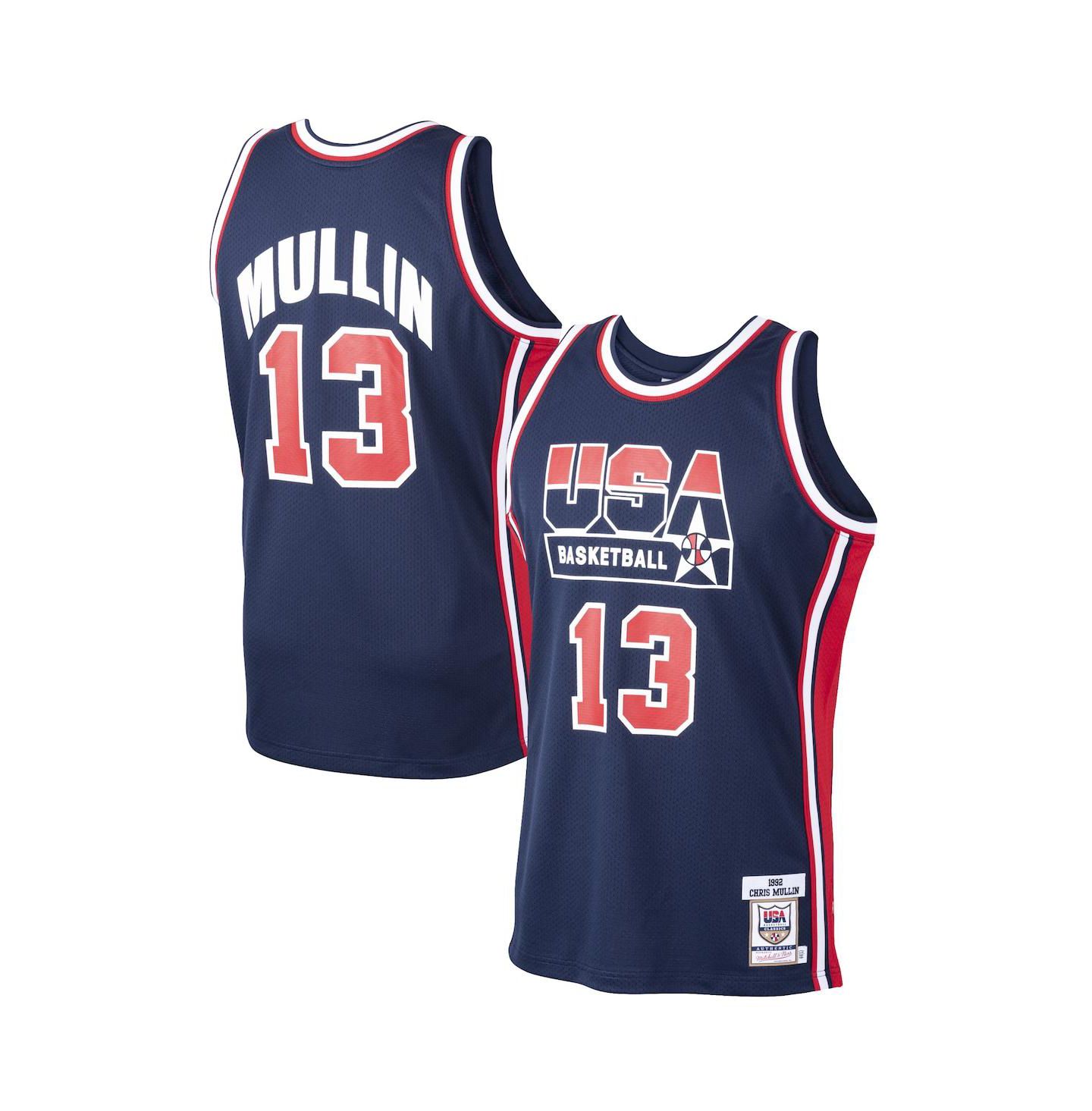 Мужской топ Mitchell & Ness Chris Mullin Navy USA Basketball Home 1992 Dream Team Authentic Jersey — фото 1