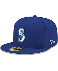 Men's Royal Seattle Mariners Logo White 59FIFTY Fitted Hat