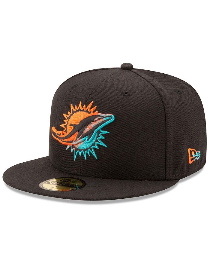 New Era Men's Black Miami Dolphins Color Dim 59FIFTY Fitted Hat